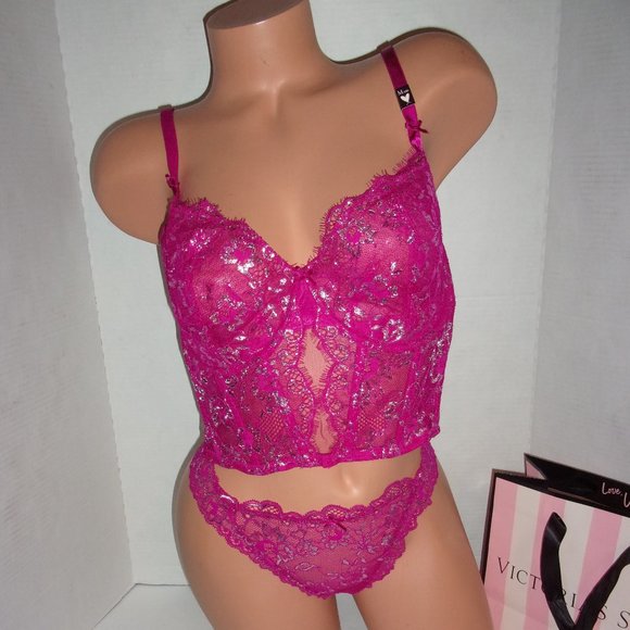 Victoria's Secret Wicked shimmer lace corset set